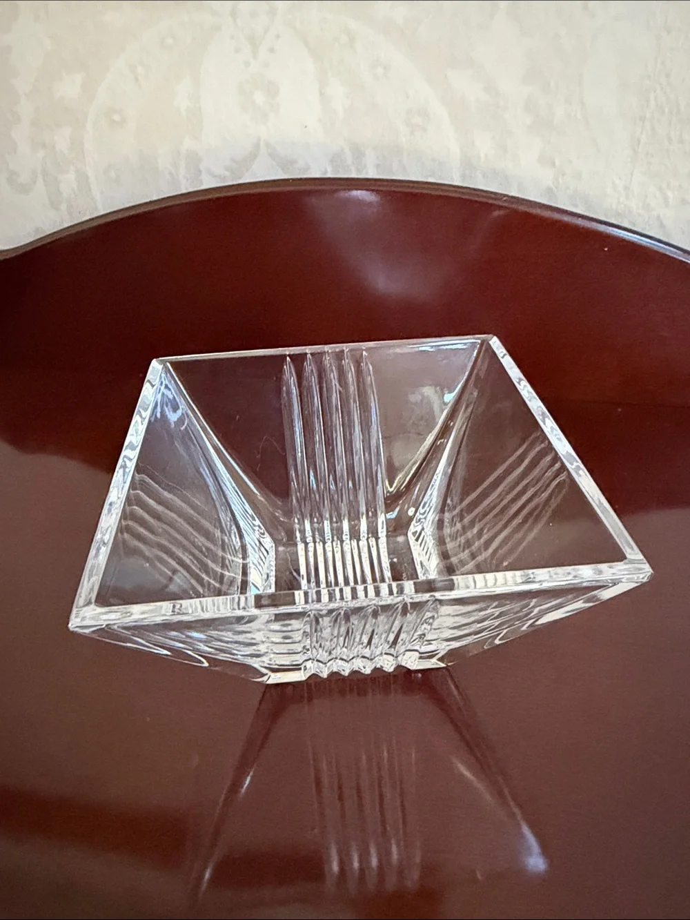 Tiffany & Co. Clear Crystal Square Serving Bowl
